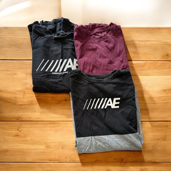 American Eagle Outfitters Other - American Eagle Outfitters Black and Burgundy Short Sleeve Tees